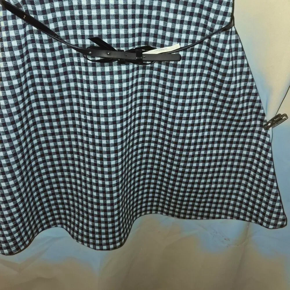 NWT The Children’s Place Girls Size 12 Black & White Gingham Belted Dress